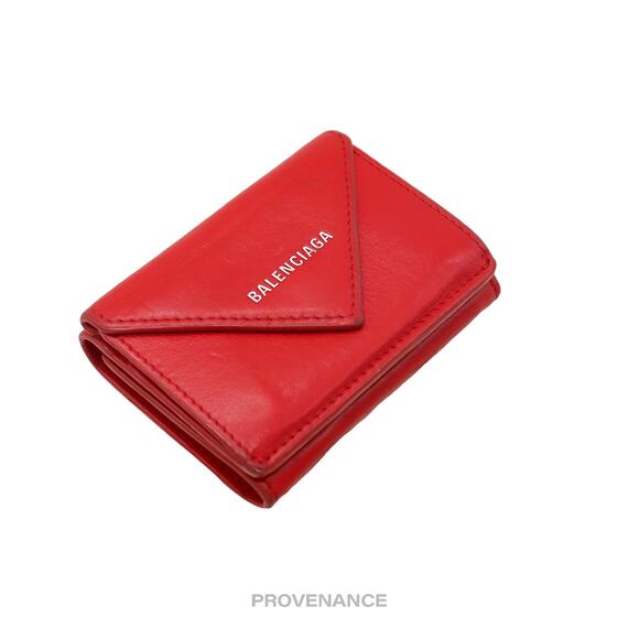🔴 Balenciaga Papier Mini Wallet - Red Leather - Picture 4 of 10